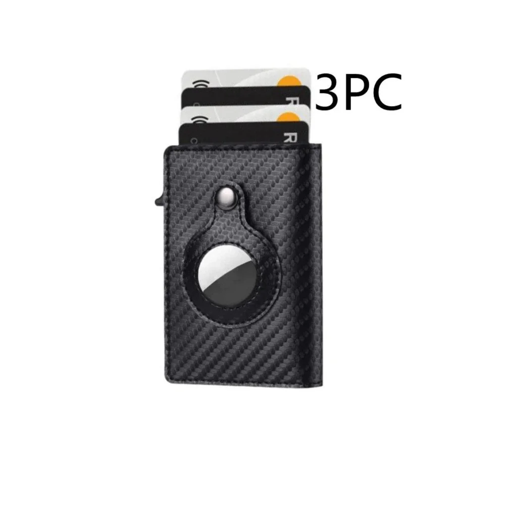 AirTag Brown Wallet Anti Theft Bullet Card Bag Multi-functional Rfid Card Holder